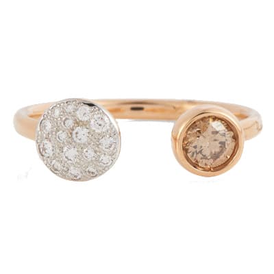 Pomellato Sabbia Open Ring White And Brown Diamonds - Luce Jewelry